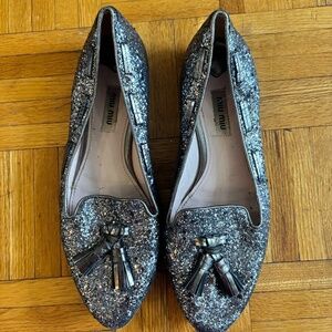 MIU MIU glitter loafers